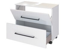 Waschbeckenunterschrank >Luzern I< in Weiß aus Metall - 70x54x35cm (BxHxT)