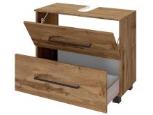 Waschbeckenunterschrank >Luzern I< in Schwarz aus Metall - 70x54x35cm (BxHxT)