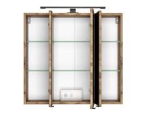 Spiegelschrank >Luzern I< in Schwarz - 70x64x20cm (BxHxT)