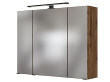 Spiegelschrank >Luzern I< in Schwarz - 80x64x20cm (BxHxT)