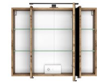 Spiegelschrank >Luzern I< in Schwarz - 80x64x20cm (BxHxT)