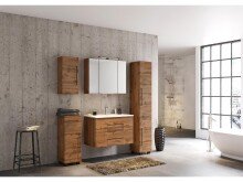 Spiegelschrank >Luzern I< in Schwarz - 80x64x20cm (BxHxT)