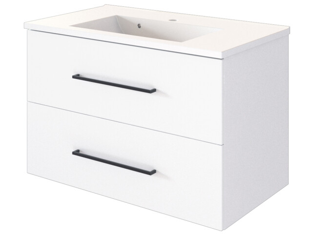 Waschtisch-Set >Luzern I< in Weiß aus Metall - 80x56x47cm (BxHxT)