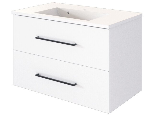 Waschtisch-Set >Luzern I< in Weiß aus Metall - 80x56x47cm (BxHxT)