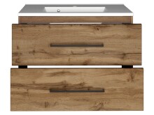 Waschtisch-Set >Luzern II< in Schwarz aus Keramik - 80x56x47cm (BxHxT)