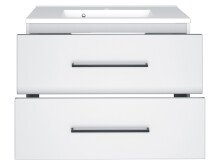 Waschtisch-Set >Luzern II< in Schwarz aus Keramik - 80x56x47cm (BxHxT)
