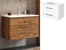 Waschtisch-Set >Luzern II< in Schwarz aus Keramik - 80x56x47cm (BxHxT)
