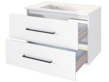 Waschtisch-Set >Luzern I< in Weiß aus Glas - 80x47cm (BxT)