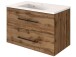 Waschtisch-Set >Luzern I< in Schwarz aus Glas - 80x47cm (BxT)