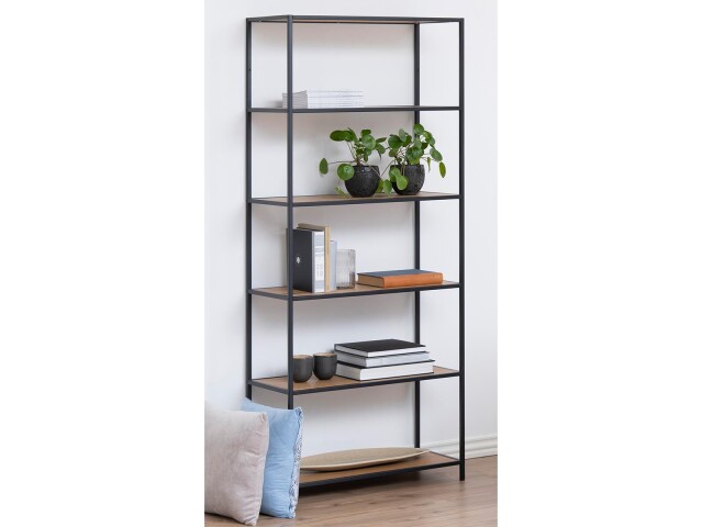 Regal >Carney< in Wildeiche aus Metall - 77x185x35cm (BxHxT)