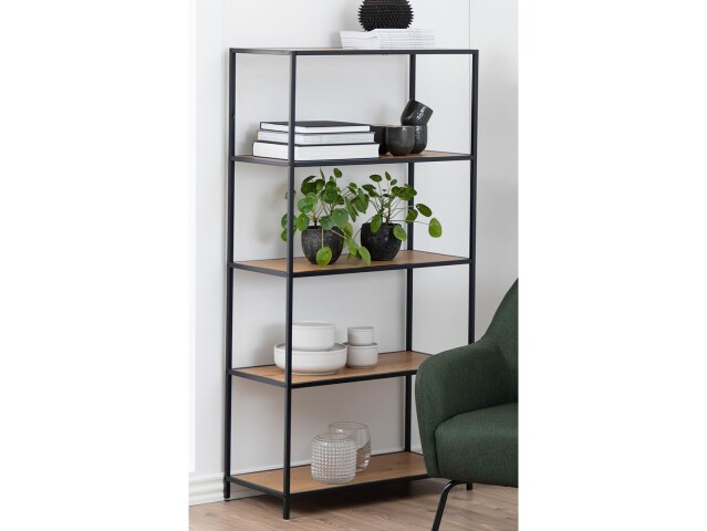 Regal >Carney< in Wildeiche aus Metall - 77x150x35cm (BxHxT)