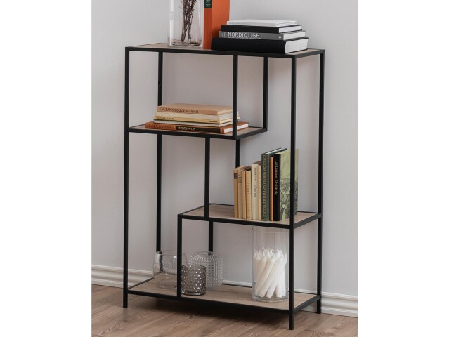 Regal >Carney< in Wildeiche aus Metall - 77x114x35cm (BxHxT)