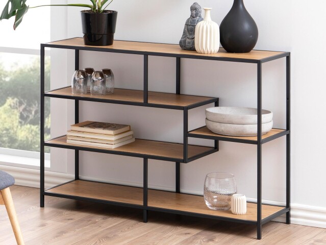 Regal >Carney< in Wildeiche aus Metall - 114x78x35cm (BxHxT)