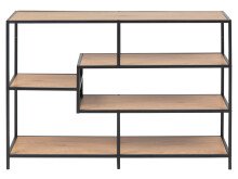 Regal >Carney< in Wildeiche aus Metall - 114x78x35cm (BxHxT)