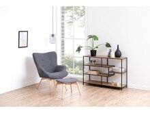 Regal >Carney< in Wildeiche aus Metall - 114x78x35cm (BxHxT)