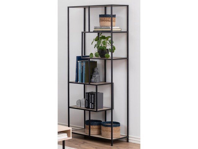 Regal >Carney< in Wildeiche aus Metall - 77x185x35cm (BxHxT)