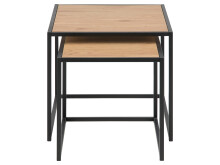 Satztisch >Carney< in Wildeiche aus Metall - 50x45x50cm (BxHxT)