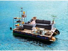 Couchtisch >Carney< in Wildeiche aus Metall - 100x40x50cm (BxHxT)
