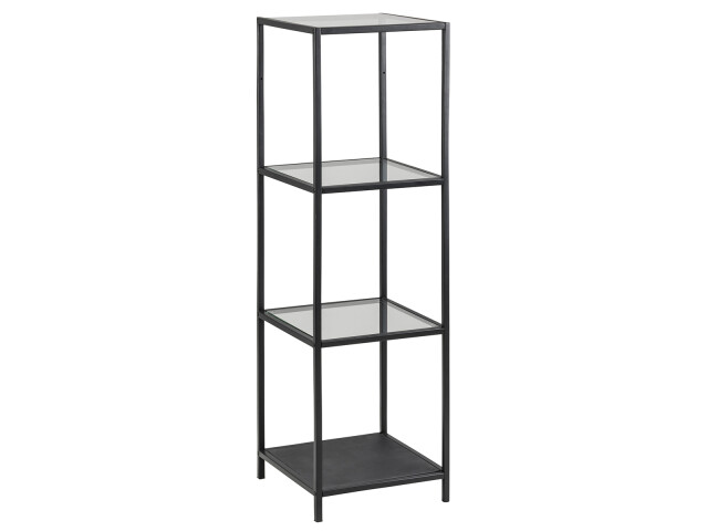 Regal >Carney< in Schwarz/matt aus Metall - 35x119,5x37cm (BxHxT)