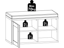 Sitzbank >Fairfield< in Jackson Eiche Nachbildung - 80x49x38 (BxHxT)