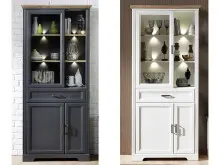 Vitrine >Jillana I< in Antik aus Metall -...