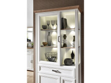 Vitrine >Jillana I< in Antik aus Metall - 93x204x42cm (BxHxT)