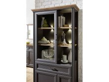 Vitrine >Jasmin< in Graphit aus Metall - 93x204x42cm (BxHxT)