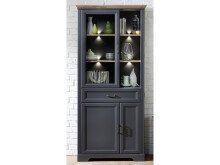 Vitrine >Jasmin< in Graphit aus Metall - 93x204x42cm (BxHxT)
