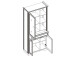 Vitrine >Jasmin< in Graphit aus Metall - 93x204x42cm (BxHxT)