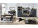 Vitrine >Jasmin< in Graphit aus Metall - 93x204x42cm (BxHxT)