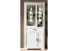 Vitrine >Jasmin< in Pinie-Hell aus Metall -...