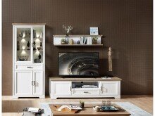 Vitrine >Jasmin< in Pinie-Hell aus Metall - 93x204x42cm (BxHxT)