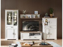 Vitrine >Jasmin< in Pinie-Hell aus Metall - 93x204x42cm (BxHxT)