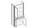 Vitrine >Jasmin< in Pinie-Hell aus Metall - 93x204x42cm (BxHxT)