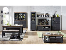 Vitrine >Jasmin< in Graphit aus Metall - 66x204x42cm (BxHxT)