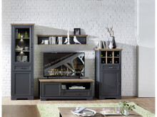 Vitrine >Jasmin< in Graphit aus Metall - 66x204x42cm (BxHxT)