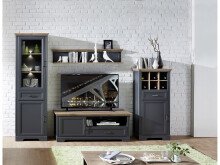 Vitrine >Jasmin< in Graphit aus Metall - 66x204x42cm (BxHxT)