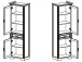 Vitrine >Jasmin< in Pinie-Hell aus Metall - 66x204x42cm (BxHxT)