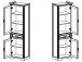 Vitrine >Jasmin< in Pinie-Hell aus Metall - 66x204x42cm (BxHxT)