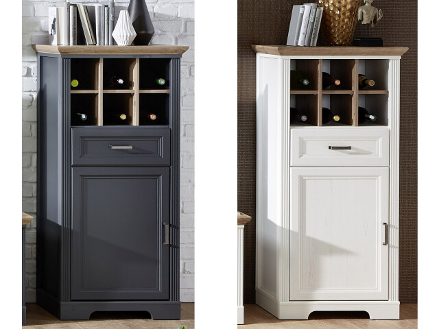 Highboard >Jasmin< in Antik aus Metall - 66x136x42cm (BxHxT)