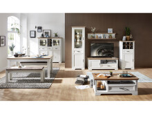 Highboard >Jasmin< in Pinie-Hell aus Metall - 66x136x42cm (BxHxT)