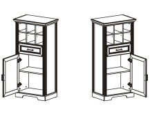Highboard >Jasmin< in Pinie-Hell aus Metall - 66x136x42cm (BxHxT)