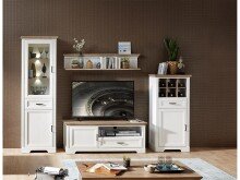Highboard >Jasmin< in Pinie-Hell aus Metall - 66x136x42cm (BxHxT)