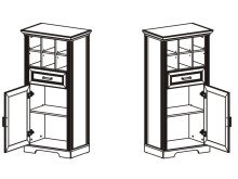 Highboard >Jasmin< in Pinie-Hell aus Metall - 66x136x42cm (BxHxT)