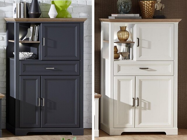 Highboard >Jasmin< in Antik aus Metall - 93x150x42cm (BxHxT)