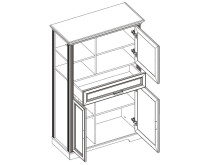 Highboard >Jasmin< in Antik aus Metall - 93x150x42cm (BxHxT)