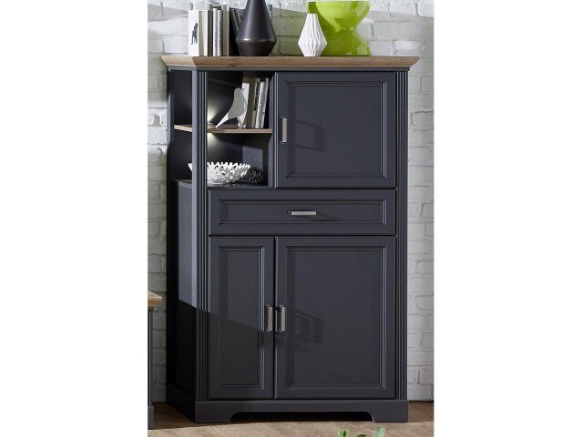 Highboard >Jasmin< in Graphit aus Metall - 93x150x42cm (BxHxT)