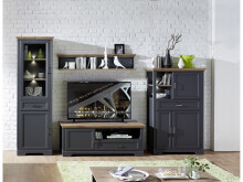 Highboard >Jasmin< in Graphit aus Metall - 93x150x42cm (BxHxT)