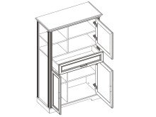 Highboard >Jasmin< in Graphit aus Metall - 93x150x42cm (BxHxT)