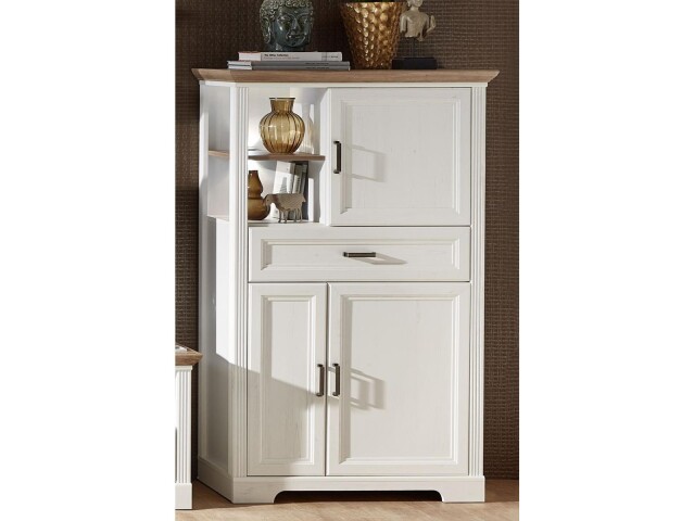 Highboard >Jasmin< in Pinie-Hell aus Metall - 93x150x42cm (BxHxT)